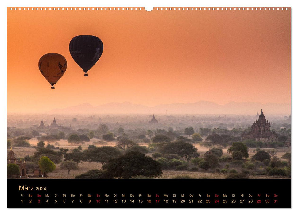 GOLDEN MYANMAR 2024 (CALVENDO Premium Wall Calendar 2024) 