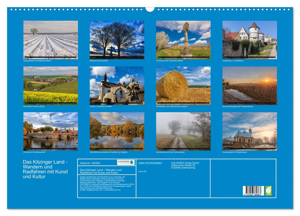 The Kitzinger Land - hiking and cycling with art and culture (CALVENDO wall calendar 2024) 
