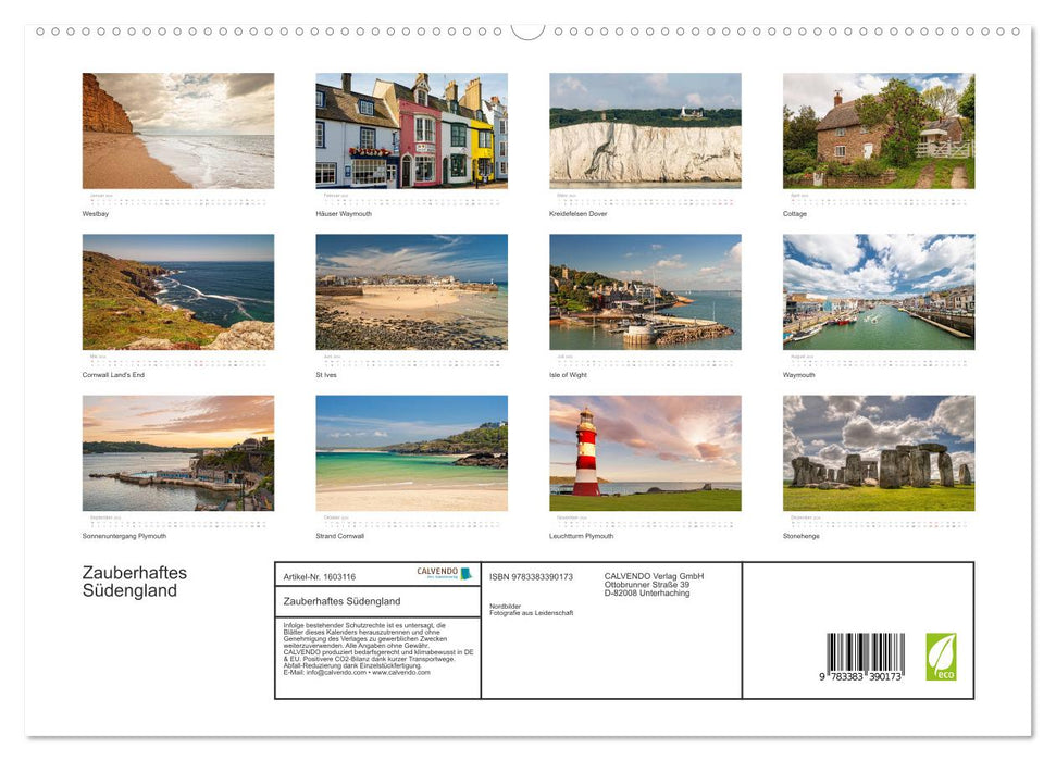 Magical South England (CALVENDO Premium Wall Calendar 2024) 