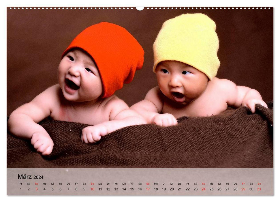 Sweet babies. Hurray, we are here! (CALVENDO wall calendar 2024) 