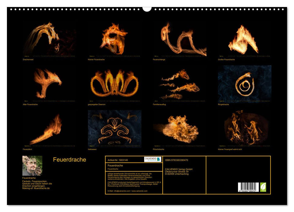 Fire Dragon (CALVENDO Wall Calendar 2024) 