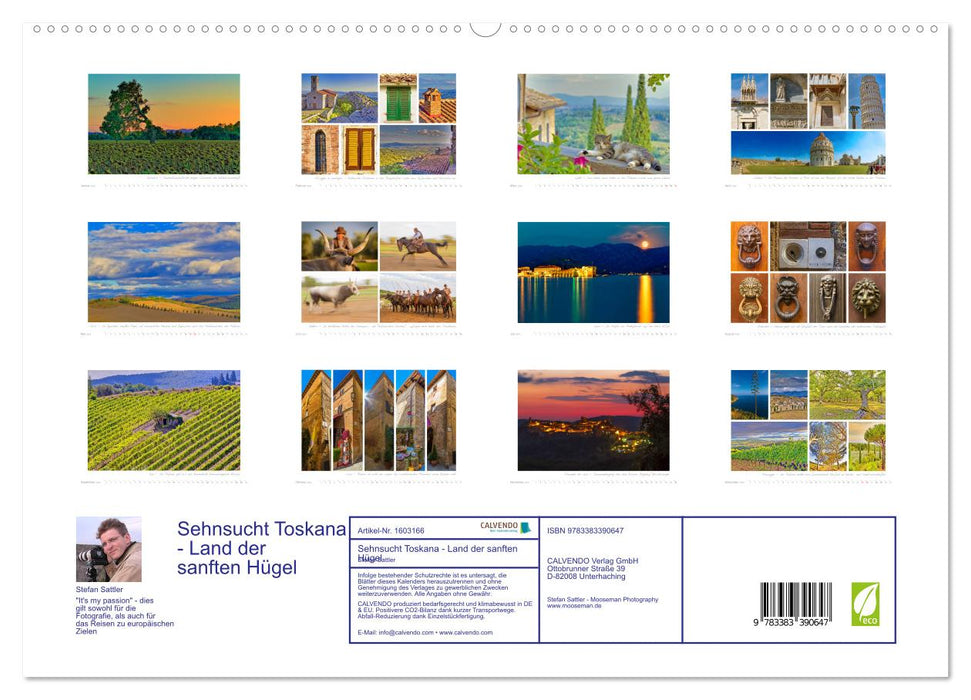 Envie de Toscane - pays de collines (Calendrier mural CALVENDO Premium 2024) 