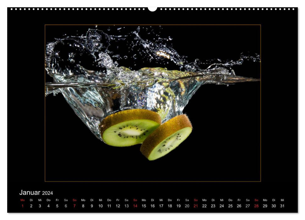 Aquarelle de vitamines – Quand les fruits nagent (Calendrier mural CALVENDO Premium 2024) 