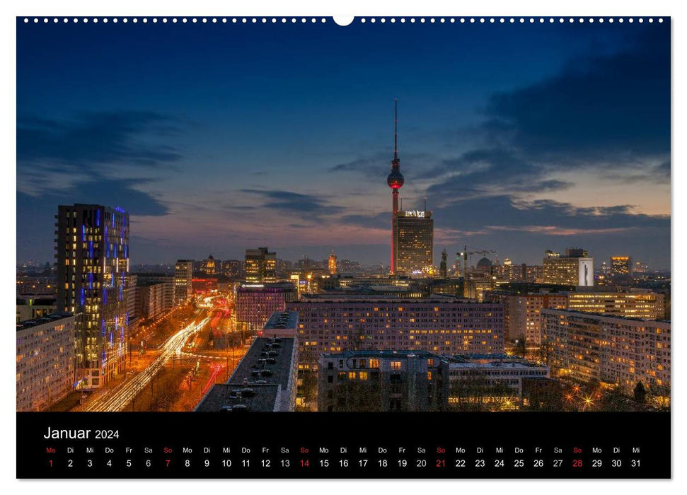 Die Blaue Stunde in Berlin (CALVENDO Wandkalender 2024)