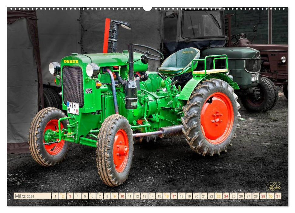 Voitures classiques - tracteurs pour les amoureux (calendrier mural CALVENDO Premium 2024)