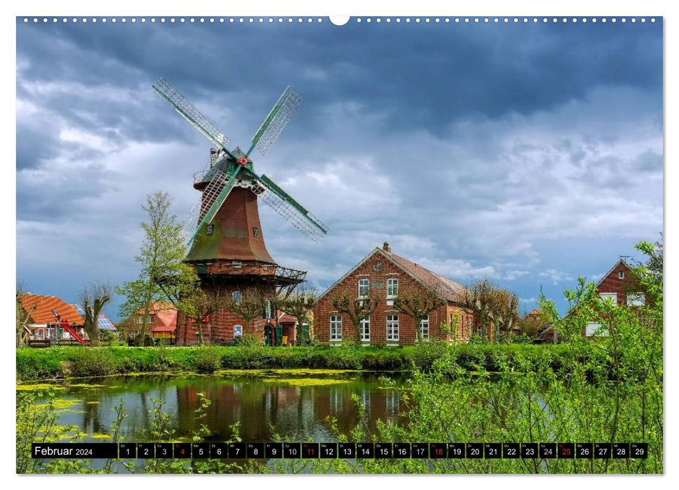 Windmühlen in Ostfriesland (CALVENDO Wandkalender 2024)