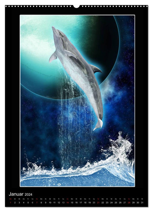 Mysterious dolphins (CALVENDO wall calendar 2024) 