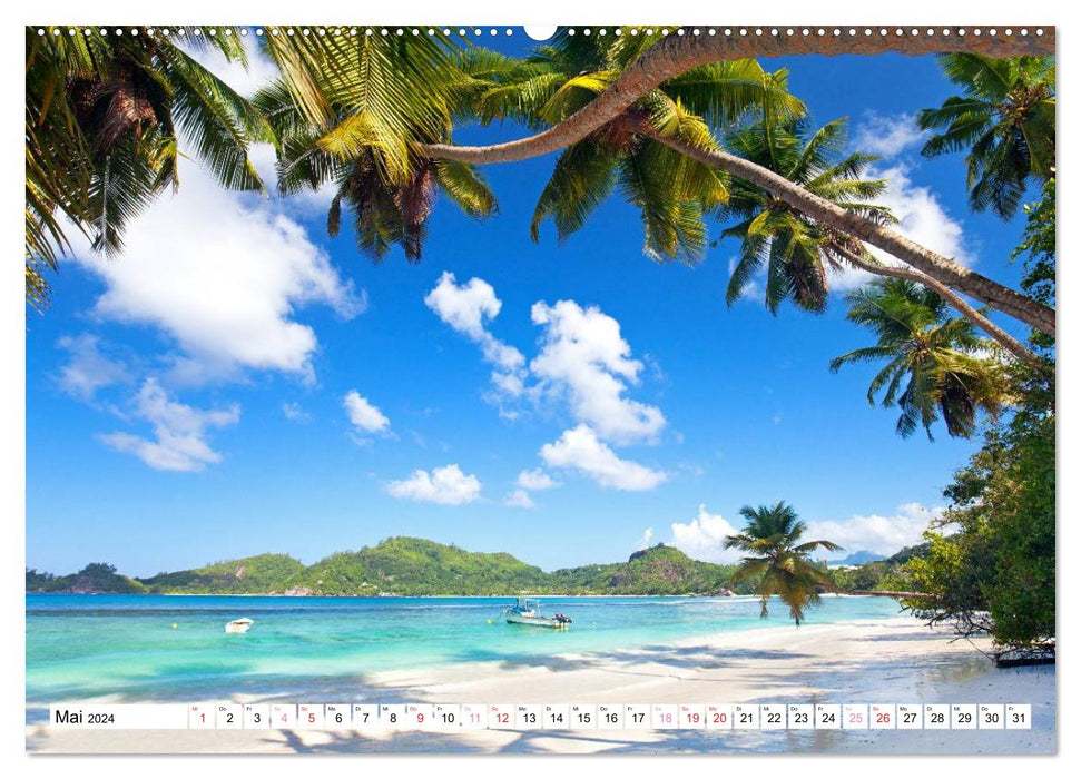 Sensation de plage aux Seychelles (Calvendo Premium Wall Calendar 2024) 