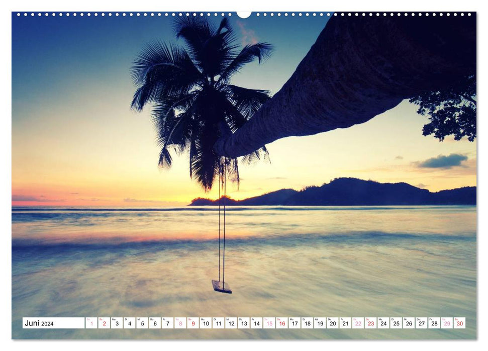 Seychellen Strandfeeling (CALVENDO Premium Wandkalender 2024)