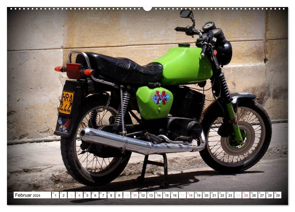 Mythe MZ - Une moto de la RDA à Cuba (Calvendo Premium Wall Calendar 2024) 