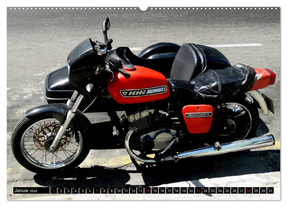 Motorrad Legenden in Kuba (CALVENDO Premium Wandkalender 2024)