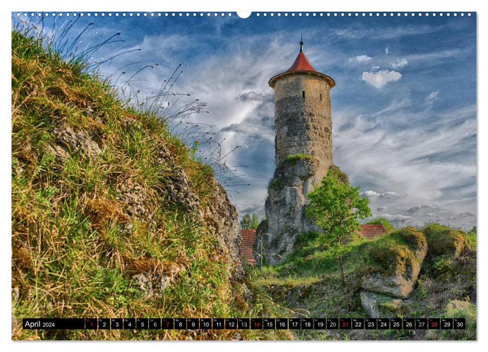 Unterwegs auf der fränkischen Burgenstraße (CALVENDO Wandkalender 2024)