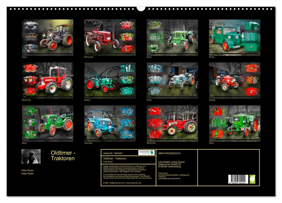 Vintage cars - tractors (CALVENDO wall calendar 2024) 