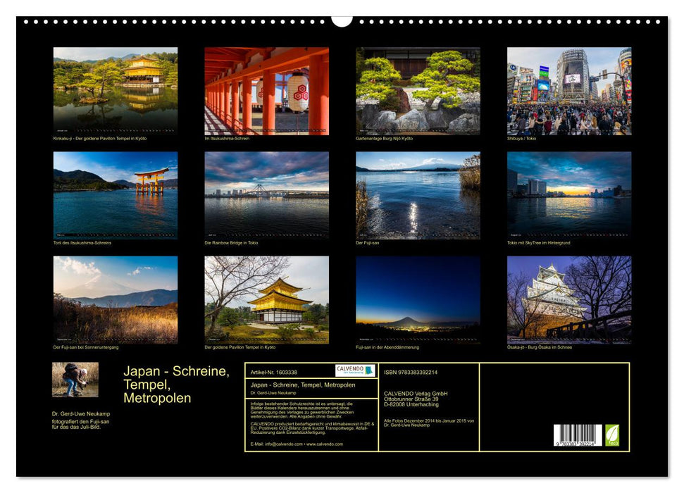 Japan - Schreine, Tempel, Metropolen (CALVENDO Wandkalender 2024)