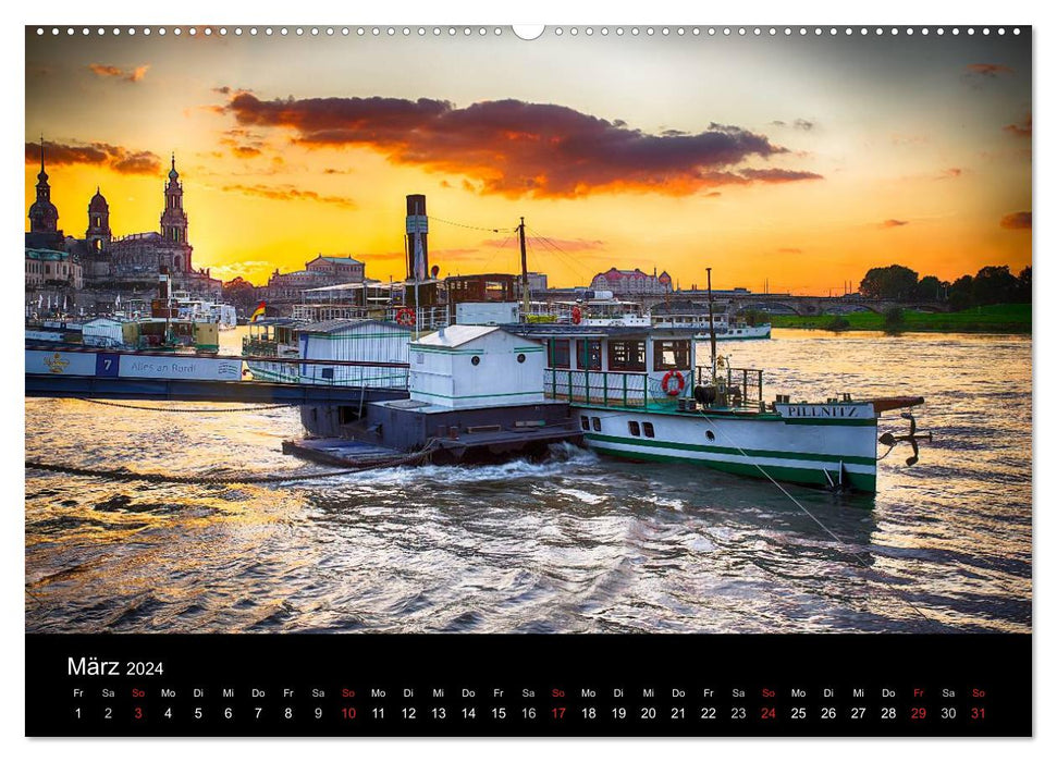 Bateau à aubes (Calendrier mural CALVENDO Premium 2024) 