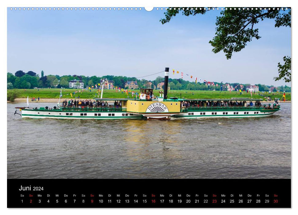 Bateau à aubes (Calendrier mural CALVENDO Premium 2024) 