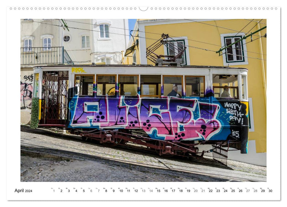 Lisbon - Trams &amp; Funiculars (CALVENDO Wall Calendar 2024) 