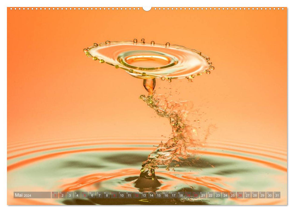 Liquid Art, Unique Drop Photos (CALVENDO Premium Wall Calendar 2024) 