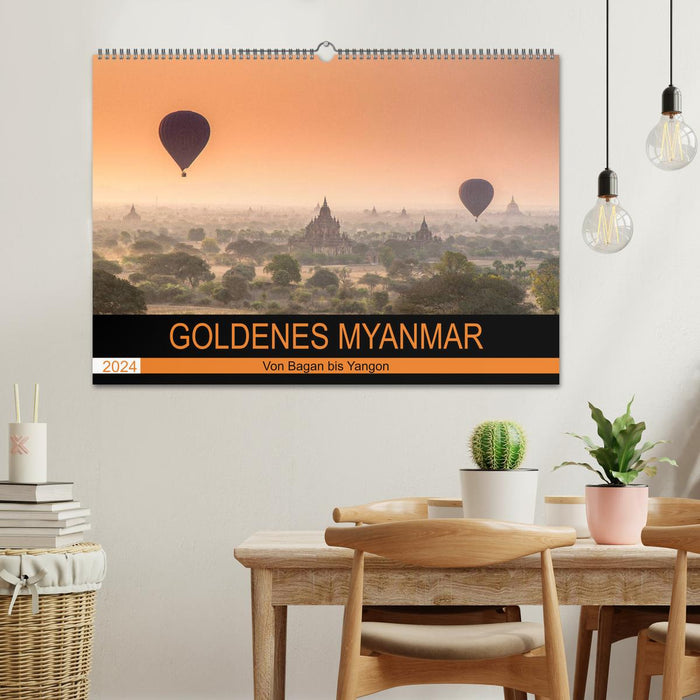 GOLDENES MYANMAR 2024 (CALVENDO Wandkalender 2024)
