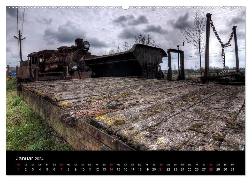 Abandoned Places - The Locomotive Workshop (CALVENDO Premium Wall Calendar 2024) 