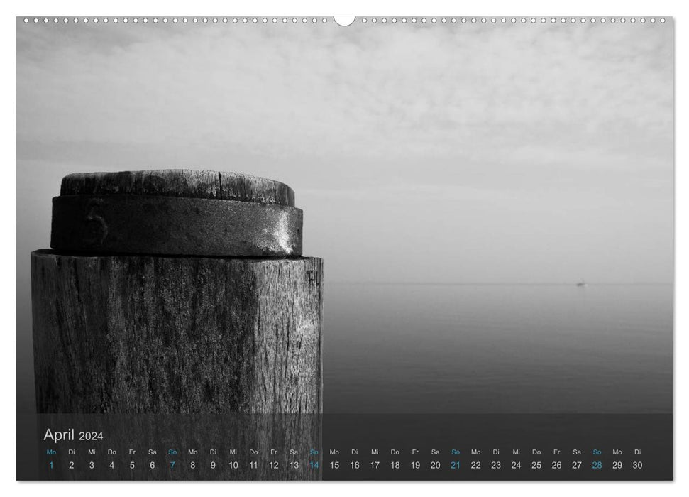 Seascapes. Black and white North Sea impressions 2024 (CALVENDO wall calendar 2024) 