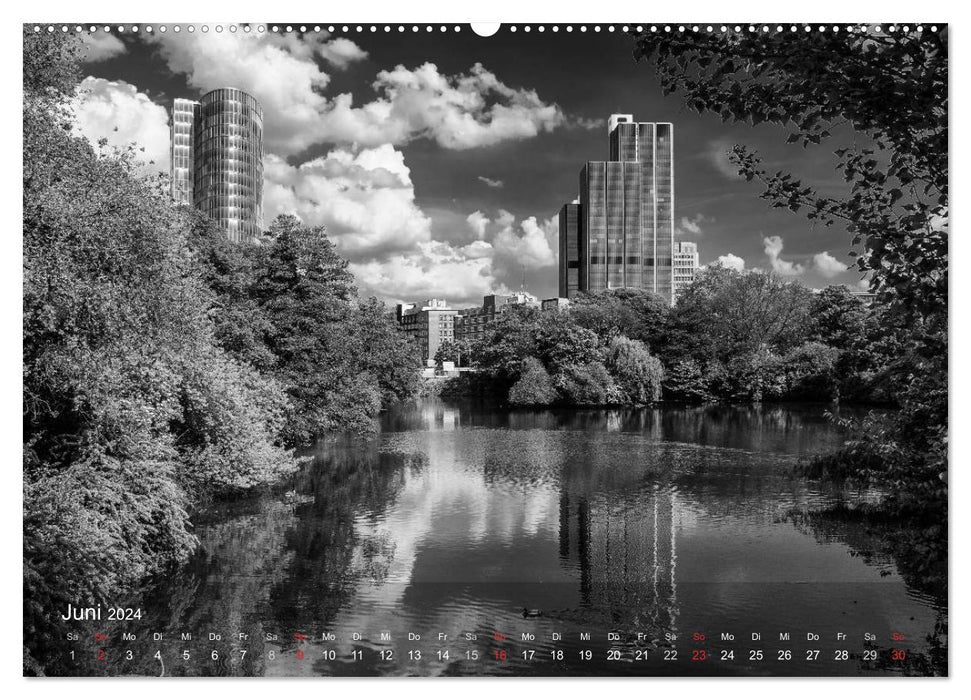 Düsseldorf views in black and white (CALVENDO Premium Wall Calendar 2024) 