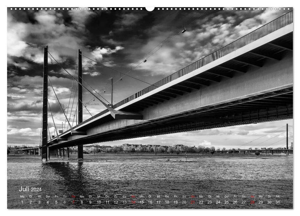 Düsseldorf views in black and white (CALVENDO Premium Wall Calendar 2024) 