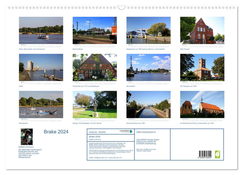 Brake 2024. Impressions from the district town of the Wesermarsch (CALVENDO wall calendar 2024) 