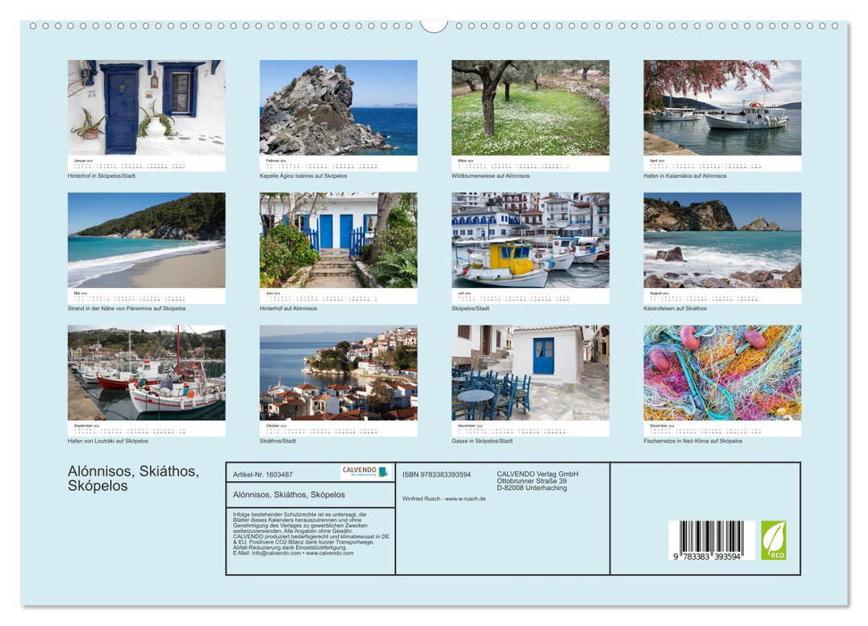 Alónnisos, Skiáthos, Skópelos (CALVENDO Premium Wall Calendar 2024) 