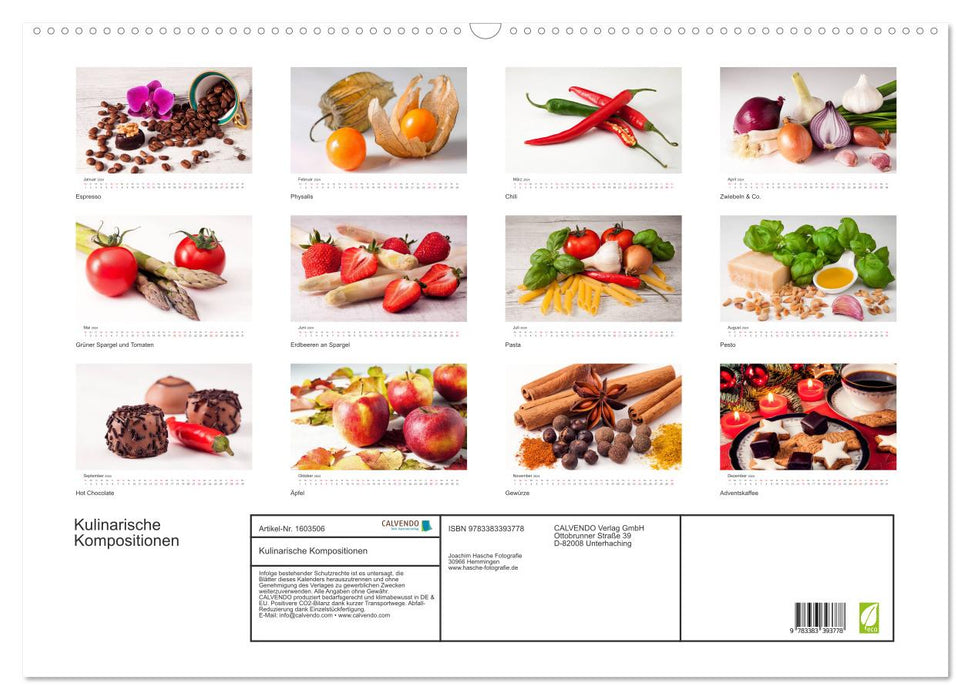 Culinary compositions (CALVENDO wall calendar 2024) 