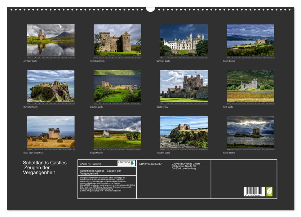 Scotland's Castles - Witnesses to the Past (CALVENDO Wall Calendar 2024) 