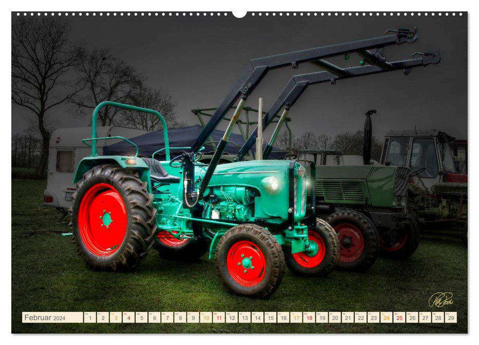 Vintage cars - tractors for lovers (CALVENDO wall calendar 2024) 