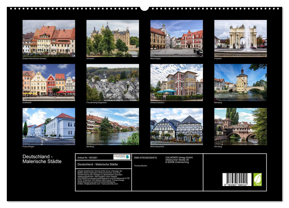 Germany - Picturesque Cities (CALVENDO Premium Wall Calendar 2024) 