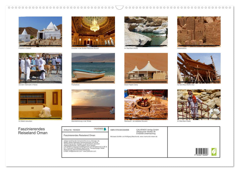 Fascinating travel destination Oman (CALVENDO wall calendar 2024) 