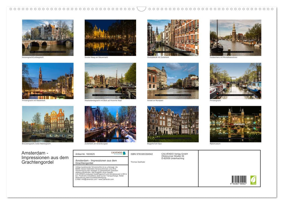 Amsterdam - Impressions from the Canal Gordel (CALVENDO wall calendar 2024) 
