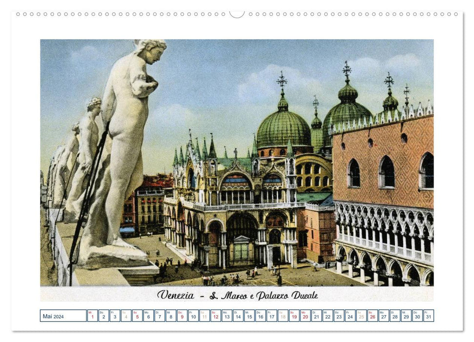 Erinnerungen an das alte Venedig: Historische Stiche von der Lagunenstadt (CALVENDO Premium Wandkalender 2024)