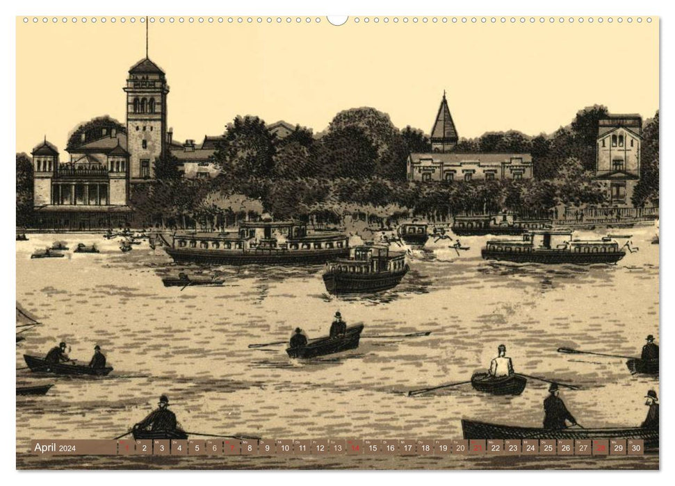 Hamburg: Die Hafenstadt auf historischen Stichen (CALVENDO Premium Wandkalender 2024)