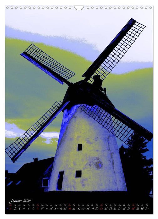 Mills in blue (CALVENDO wall calendar 2024) 