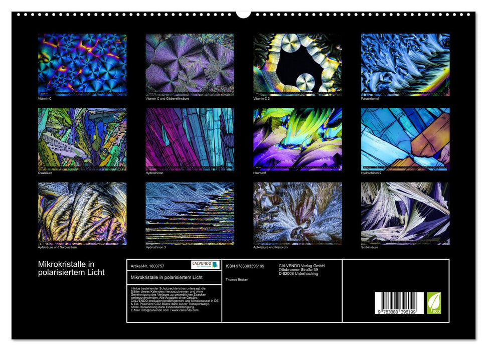 Mikrokristalle in polarisiertem Licht (CALVENDO Premium Wandkalender 2024)