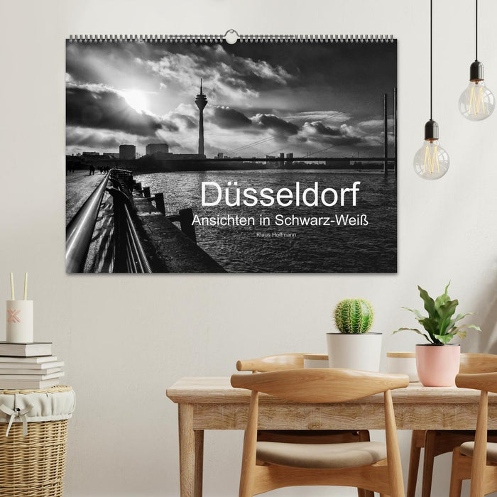 Düsseldorf views in black and white (CALVENDO wall calendar 2024) 