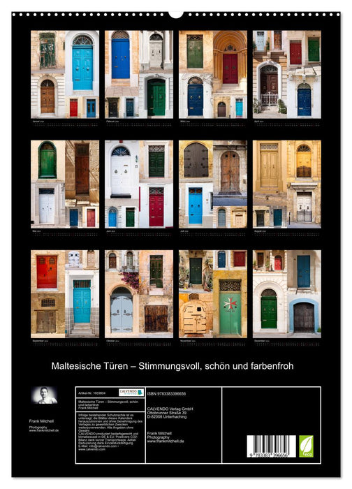 Maltese doors - atmospheric, beautiful and colorful (CALVENDO Premium Wall Calendar 2024) 