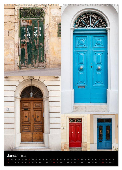Maltese doors - atmospheric, beautiful and colorful (CALVENDO Premium Wall Calendar 2024) 