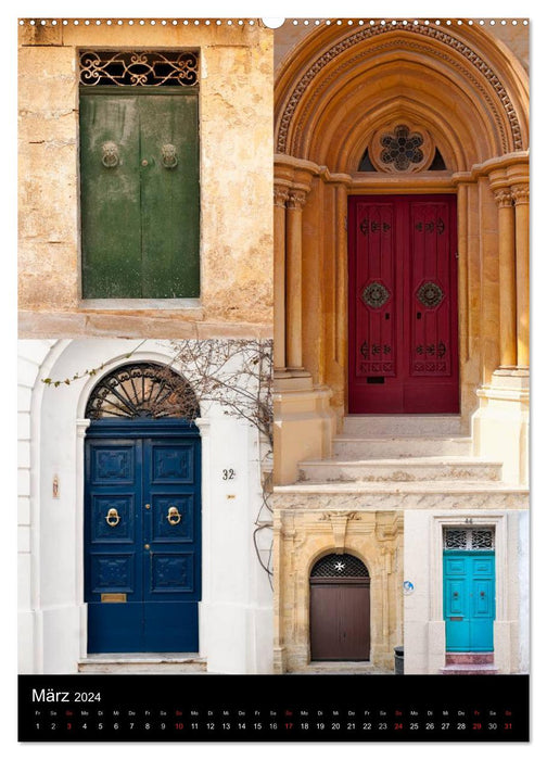 Maltese doors - atmospheric, beautiful and colorful (CALVENDO Premium Wall Calendar 2024) 