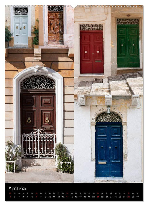 Maltese doors - atmospheric, beautiful and colorful (CALVENDO Premium Wall Calendar 2024) 