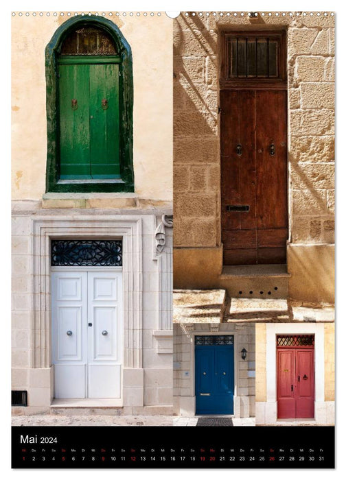 Maltese doors - atmospheric, beautiful and colorful (CALVENDO Premium Wall Calendar 2024) 