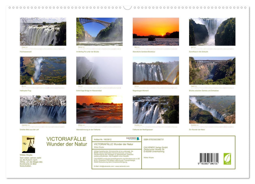 VICTORIA FALLS Wonders of Nature (CALVENDO Premium Wall Calendar 2024) 