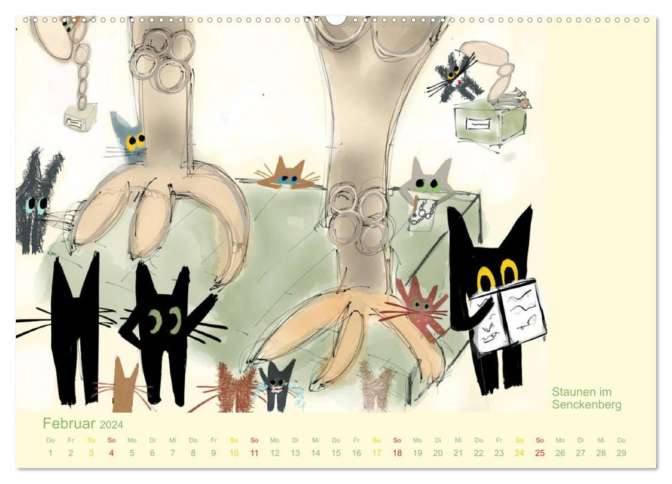 Ms. Kami Cat discovers Frankfurt am Main (CALVENDO Premium Wall Calendar 2024) 