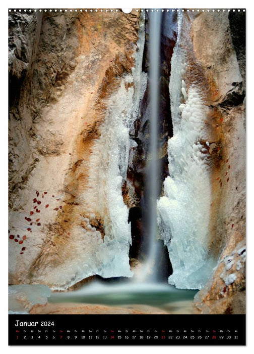 Wasserfälle in eisigen Zeiten (CALVENDO Premium Wandkalender 2024)
