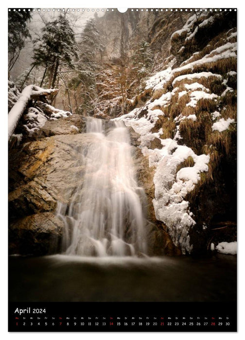 Waterfalls in icy times (CALVENDO Premium Wall Calendar 2024) 