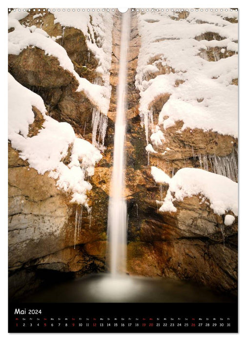 Wasserfälle in eisigen Zeiten (CALVENDO Premium Wandkalender 2024)